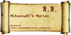 Mikustyák Marion névjegykártya